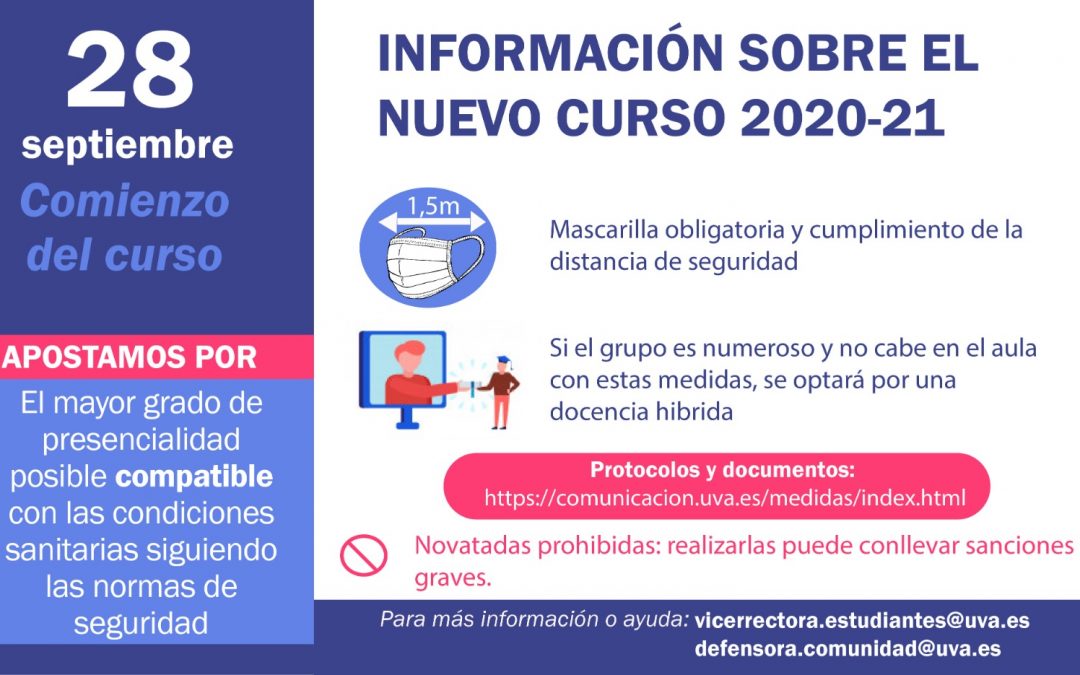 Información sobre el nuevo curso 2020-21