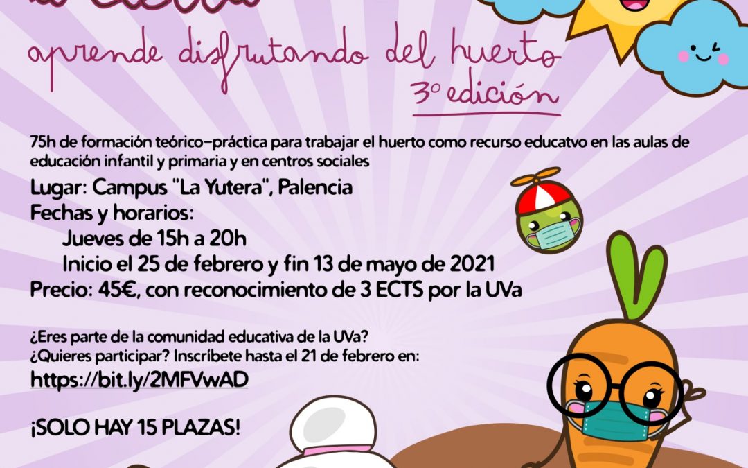‘Aulas con sabor a tierra’ formará al alumnado de Educación de Palencia en el valor pedagógico del huerto escolar