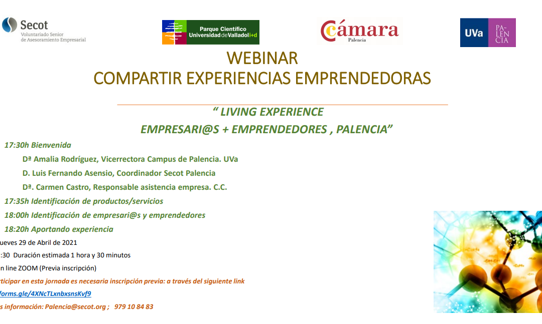 Webinar ‘Living experience empresari@s + emprendedores, Palencia’