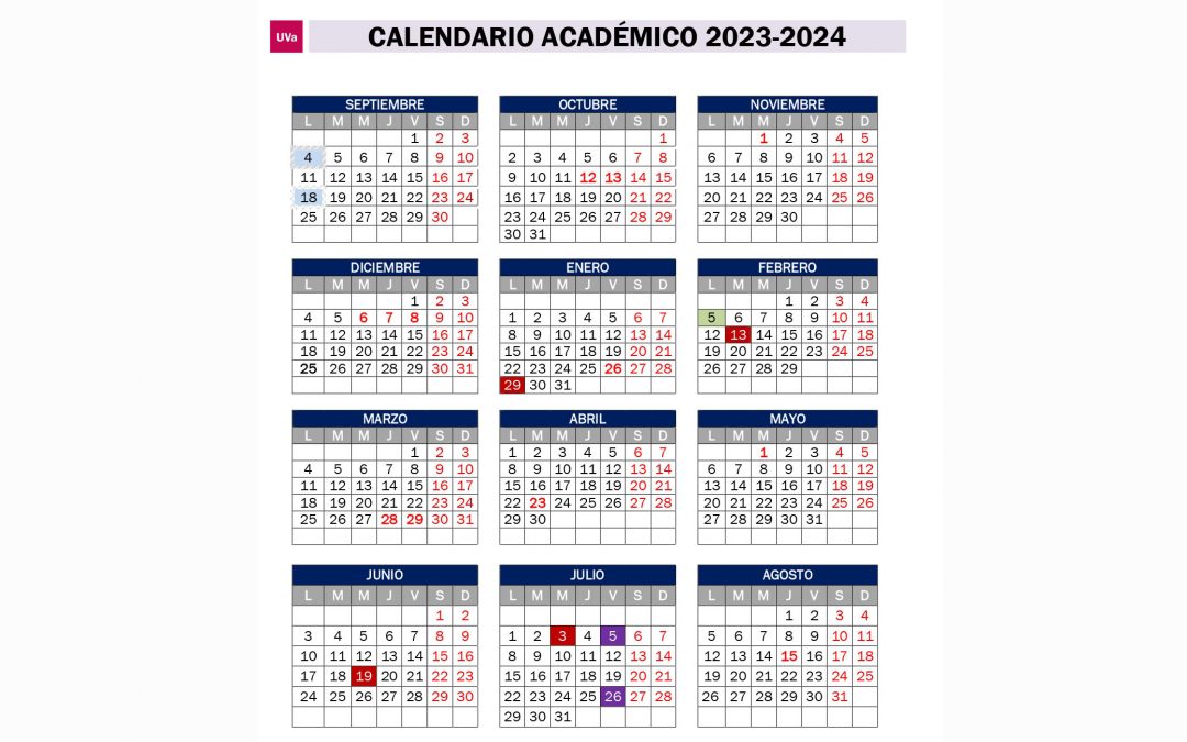 Calendario académico para el curso 2023-2024
