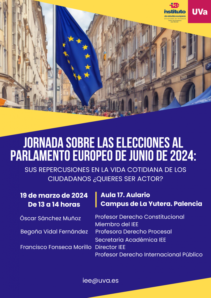 Nuevo cartel de la Jornada sobre las elecciones al Parlamento Europeo.