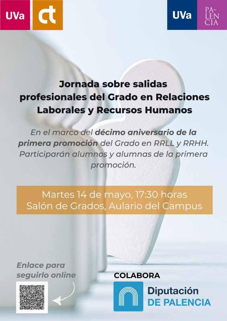 Cartel de la Jornada sobre salidas profesionales del Grado de RRLL y RRHH.