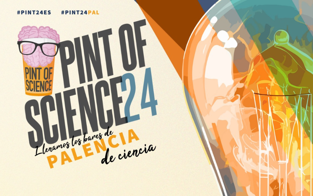 Creatividad para la noticia de Pint of Science en Palencia.