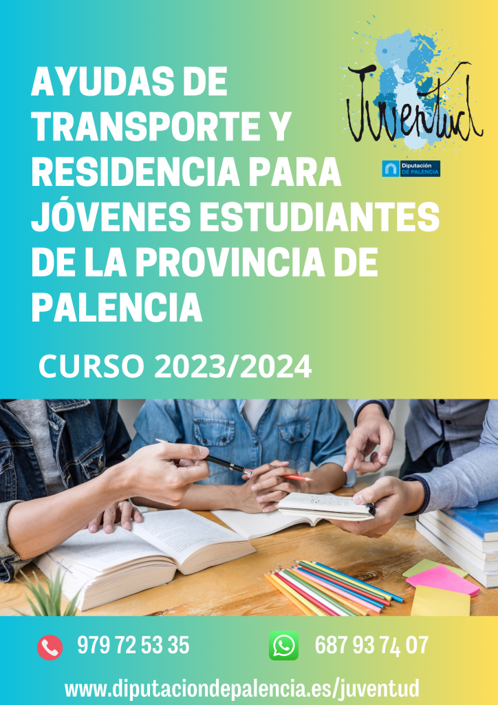 Cartel de las Ayudas de transporte y residencia de Palencia.