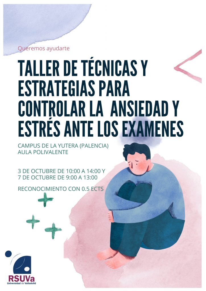 Cartel del Taller de técnicas y estrategias para controlar la ansiedad y estrés ante los exámenes