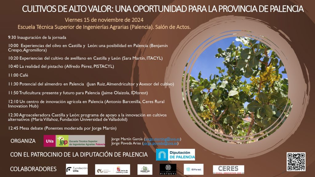 Cartel de la jornada de cultivos de alto valor en el Campus.