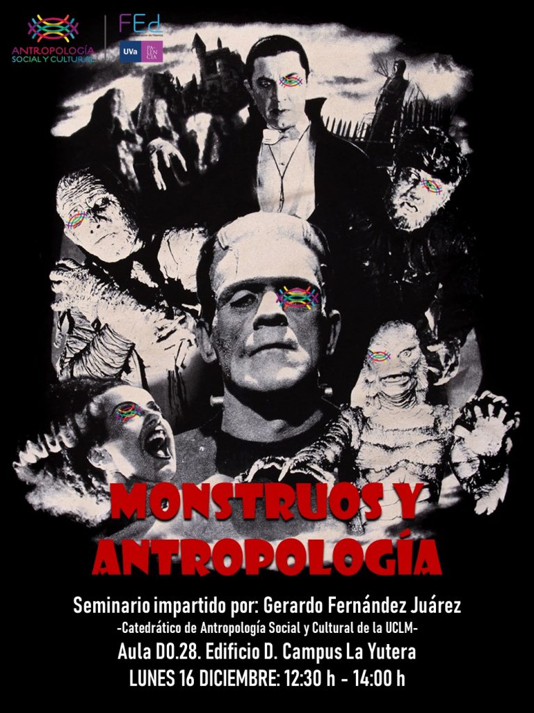 Cartel del seminario Monstruos y antropología del Campus de Palencia