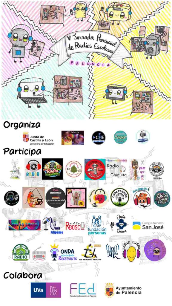Cartel de la V Jornada Provincial de Radios Escolares.