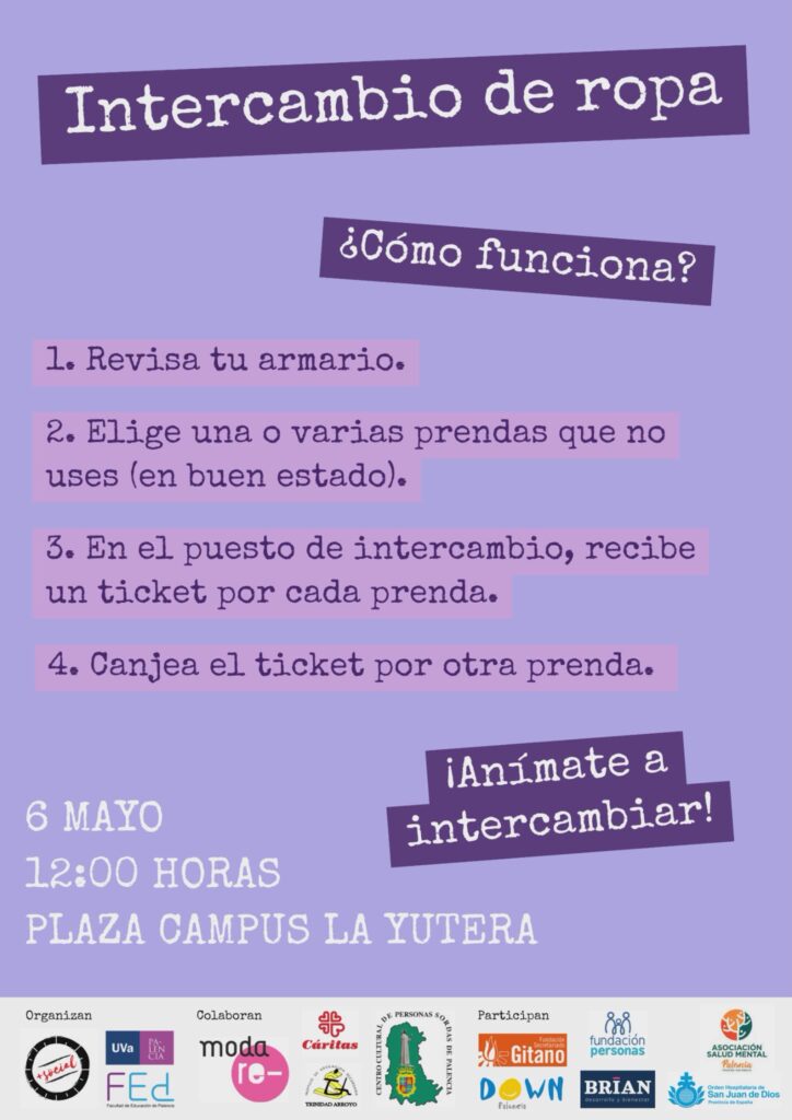 Cartel del Intercambio de ropa.