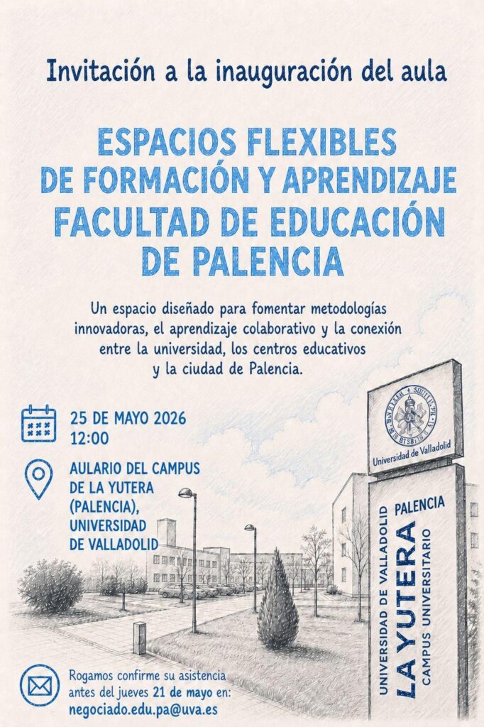 Cartel de Espacios flexibles de formación y aprendizaje.