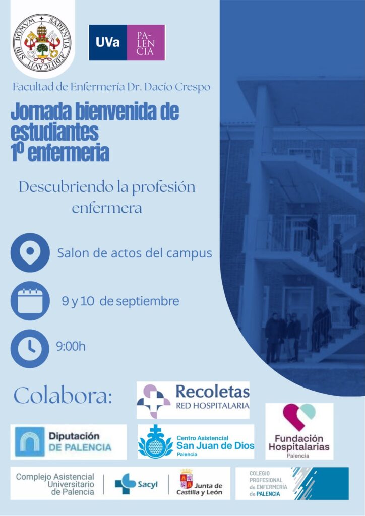 Cartel de la Jornada de bienvenida de estudiantes de Enfermería