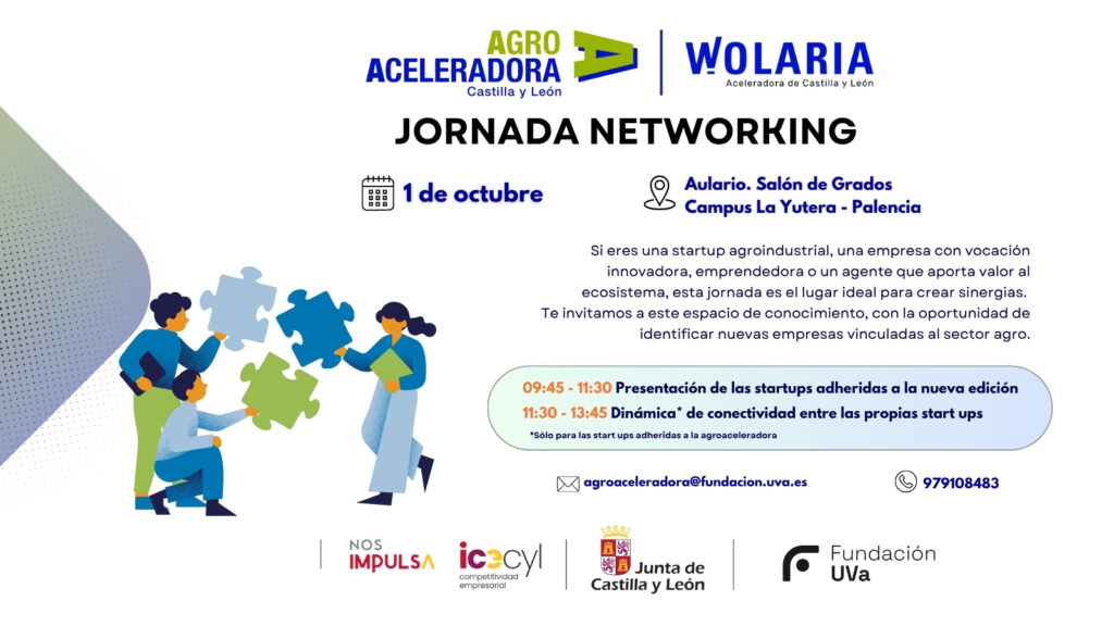 Cartel de la jornada de networking de la Agroaceleradora en el Campus de Palencia.
