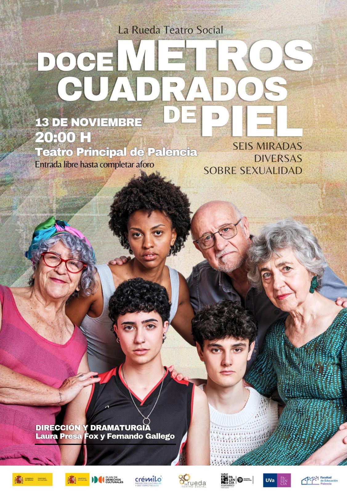 Cartel de la obra teatral Doce metros cuadrados de piel.